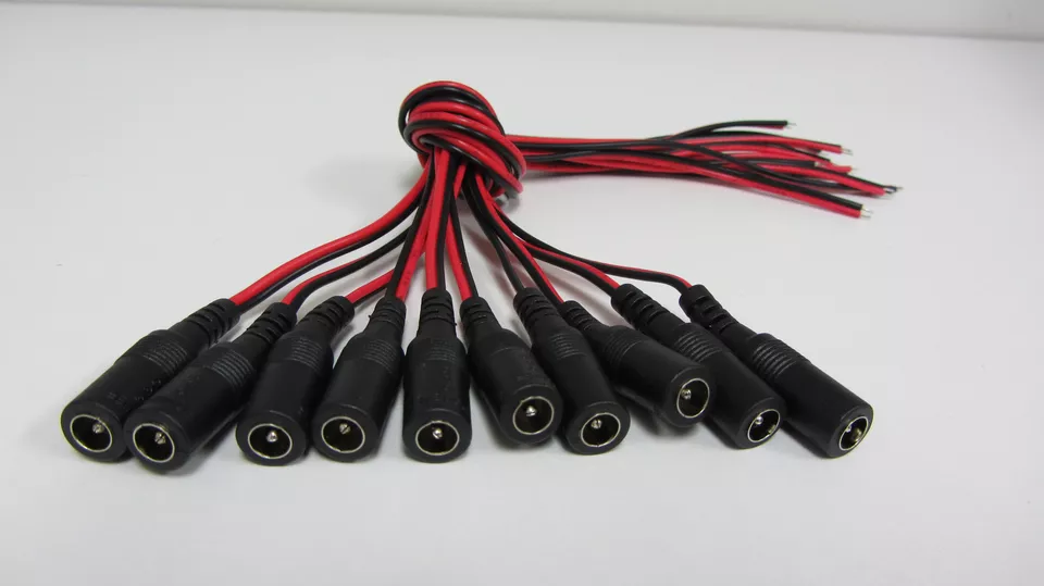 100pcs X CCTV DC Female Power Pigtails Adaptor Plug Lead Cord For CCTV (image for) 100pcs X CCTV DC Female Power Pigtails Adaptor Plug Lead Cord For CCTV